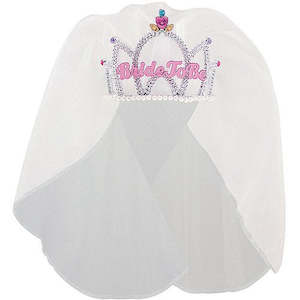 Hats: Bride To Be Tiara With Veil and Bling