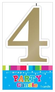 Candles: Candle Number 4 Gold