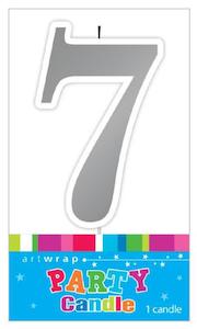 Candles: Candle Number 7 Silver