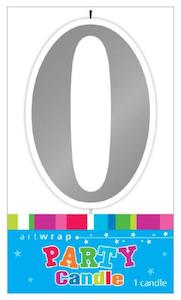 Candle Number 0 Silver