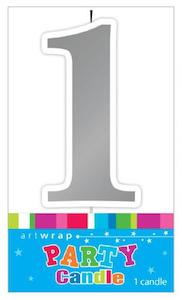 Candle Number 1 Silver