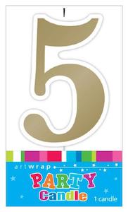 Candles: Candle Number 5 Gold