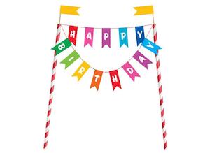 Cake Toppers: Cake Topper Happy Birthday Bunting