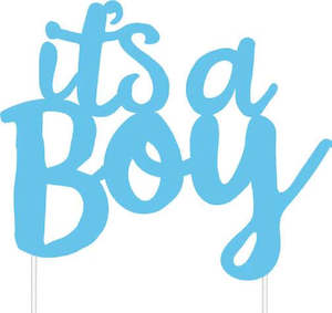 'It's a boy' Cake Topper