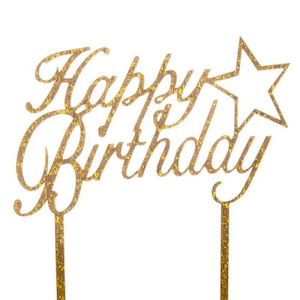 Cake Toppers: Birthday Cake Topper Glittery