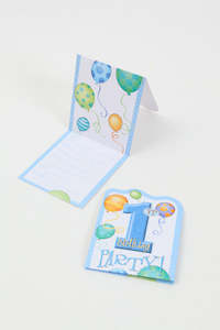 1st Birthday Invitations Blue