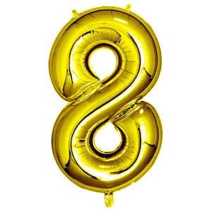 18th Birthday: Foil Balloon Number Gold "8"