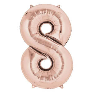 Foil Balloon Number Rose Gold "8"