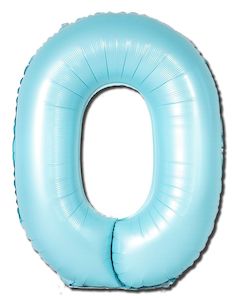 30th Birthday: Foil Balloon Number Matte Light Blue "0"