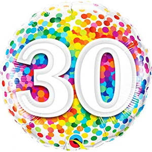 Foil Balloon 30th Birthday - Confetti