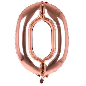 30th Birthday: Foil Balloon Number Rose Gold "0"