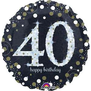 40th Birthday: Foil Balloon 40th Birthday - Sparkling