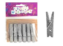 Wedding: Glitter pegs - Silver 6pk