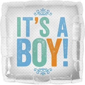 18" Foil Balloon Its a Boy Square