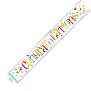 Engagement: Banner Congratulations Rainbow Dots