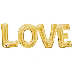 Valentines: Foil Balloon "Love" Gold"