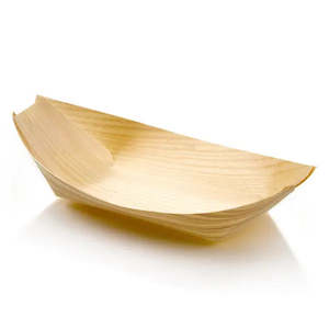 Hawaiian Luau: Wooden Biodegradable Boat Dish Large 10pcs