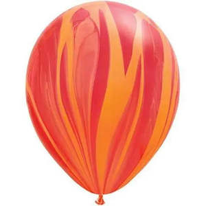 Construction: Uninflated - Balloon Single Red/Orange Marble