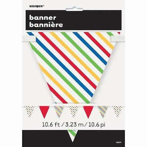 Construction: Bunting Flag Banner Bold Stripes & Dots