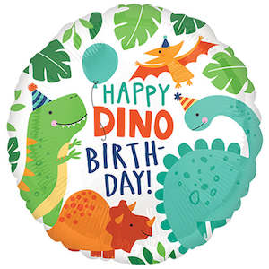 Foil Balloon 18" Happy Dino Birthday!