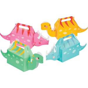 Dinosaur: Dino Party 3D Treat Boxes 4pk Pink/Blue Mix
