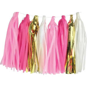 Princess: Tassel Garland Pink & Gold - 15 pack