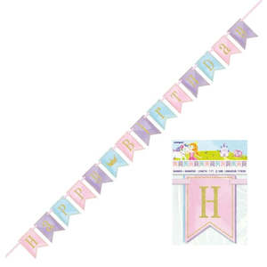 Princess: Unicorn Princess Glitter Birthday Banner 2.13m