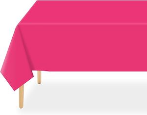 Plastic Table Cover Rectangle - Bright Pink