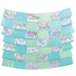 Mermaid: Fringe Backdrop - Shimmering Teal