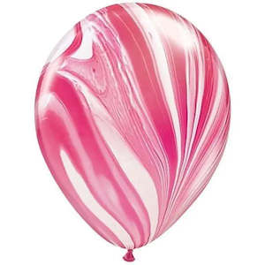 Uninflated - Balloon Single Red/White Marble