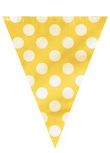 Yellow Polka Dot Flag Banner 12ft