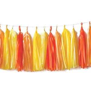 Tassel Garland 15 pack - Pastel Orange and Yellow
