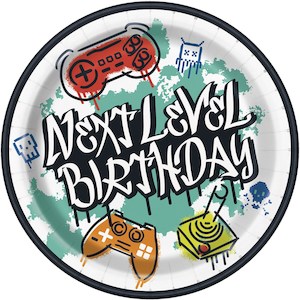 Game Over: Next Level Birthday Paper Plates 8pk