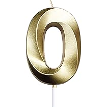 Candle Number 0 Metallic Gold