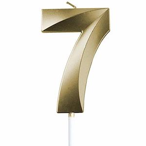 Candle Number 7 Metallic Gold
