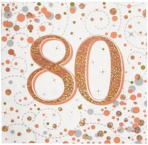 80th Rose Gold Sparkling Fizz Luncheon Napkins (16)