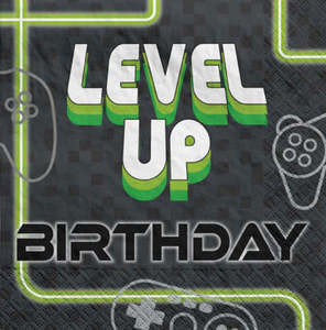 Napkins: Gaming Party Napkins - Level Up