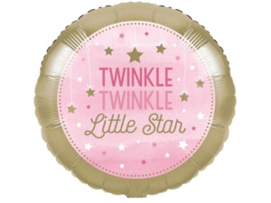 Twinkle Little Star Pink Foil Balloon - 45cm