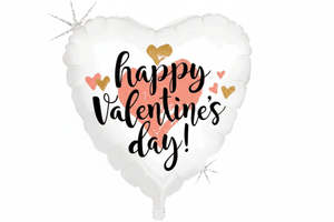 Other Messages: Balloon Foil 18" Happy Valentines Day - White Heart