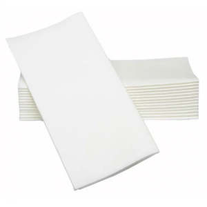 Linen Look Napkins White 60pk - 8 Fold