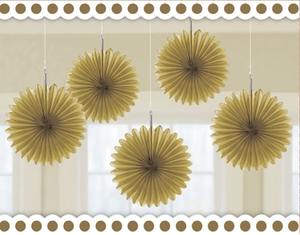 Mini Tissue Fans - Gold (5)