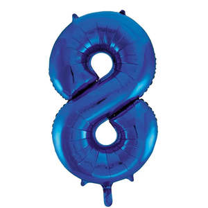 Giant Royal Blue Foil Number Balloon - 8