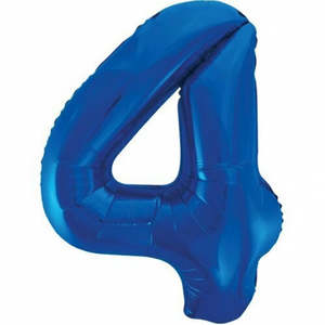 Giant Royal Blue Foil Number Balloon - 4