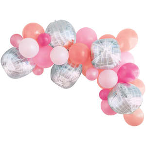 Balloon Arch Kit - Rose Gold & Disco Ball - Kit Includes 25 Balloons