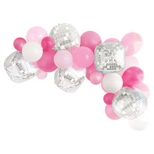 Balloon Arch Kit - Pink & Disco Ball - Kit Includes 25 Balloons