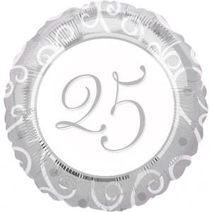 Other Messages: Foil Balloon 25th Silver Anniversary