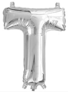 Silver Letter T Mini Foil Balloon