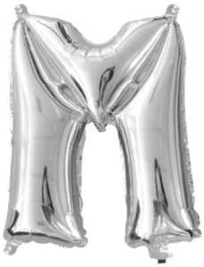 Silver Letter M Mini Foil Balloon