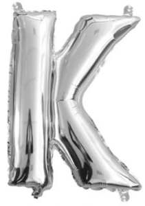 Silver Letter K Mini Foil Balloon