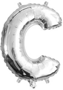 Silver Letter C Mini Foil Balloon